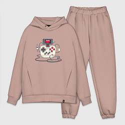 Мужской костюм оверсайз Gamer joystick, цвет: пыльно-розовый