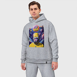 Мужской костюм оверсайз Гомер Симпсон титан - поглотил планету, цвет: меланж — фото 2