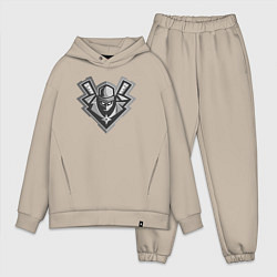 Мужской костюм оверсайз Grey ninja, цвет: миндальный