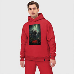 Мужской костюм оверсайз Зомби на острове, цвет: красный — фото 2