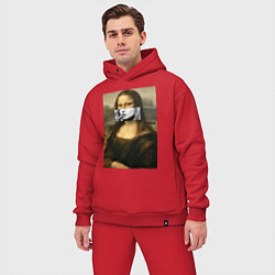 Мужской костюм оверсайз Мона Лиза Да Винчи, цвет: красный — фото 2