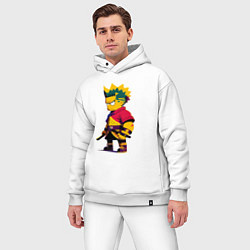 Мужской костюм оверсайз Bart Simpson samurai - neural network, цвет: белый — фото 2