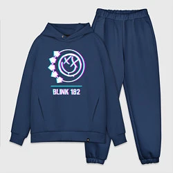 Мужской костюм оверсайз Blink 182 glitch rock, цвет: тёмно-синий