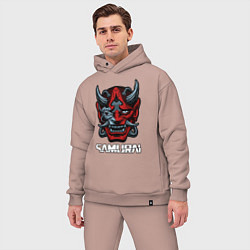 Мужской костюм оверсайз Samurai mask, цвет: пыльно-розовый — фото 2