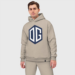 Мужской костюм оверсайз OG logo, цвет: миндальный — фото 2