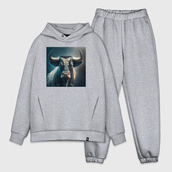 Мужской костюм оверсайз Бык в стиле футуризм - нейросеть