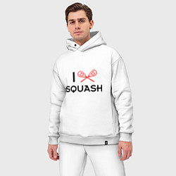 Мужской костюм оверсайз I Love Squash, цвет: белый — фото 2