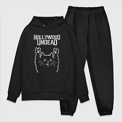 Мужской костюм оверсайз Hollywood Undead rock cat, цвет: черный