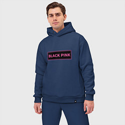 Мужской костюм оверсайз Логотип Блек Пинк, цвет: тёмно-синий — фото 2