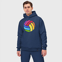 Мужской костюм оверсайз Rainbow volleyball, цвет: тёмно-синий — фото 2