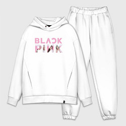 Мужской костюм оверсайз Blackpink logo Jisoo Lisa Jennie Rose, цвет: белый