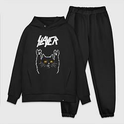 Мужской костюм оверсайз Slayer rock cat, цвет: черный
