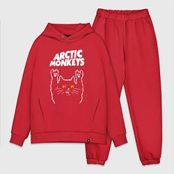 Мужской костюм оверсайз Arctic Monkeys rock cat, цвет: красный