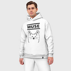 Мужской костюм оверсайз Muse - rock cat, цвет: белый — фото 2