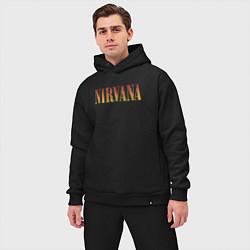 Мужской костюм оверсайз Nirvana logo, цвет: черный — фото 2