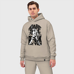 Мужской костюм оверсайз Queen rock you, цвет: миндальный — фото 2