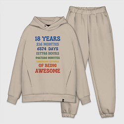 Мужской костюм оверсайз 18 лет в месяцах - днях - часах - минутах - секунд