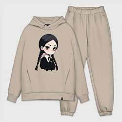 Мужской костюм оверсайз Уэнсдей Аддамс в аниме стиле