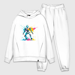 Мужской костюм оверсайз Яркий робот, цвет: белый