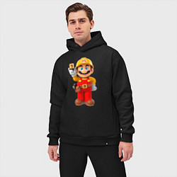 Мужской костюм оверсайз Марио-строитель, цвет: черный — фото 2
