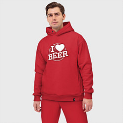 Мужской костюм оверсайз Признание в любви к пиву, цвет: красный — фото 2