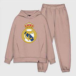 Мужской костюм оверсайз Real madrid fc sport, цвет: пыльно-розовый