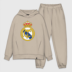 Мужской костюм оверсайз Real madrid fc sport, цвет: миндальный