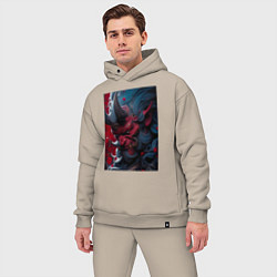 Мужской костюм оверсайз Японский монстр, цвет: миндальный — фото 2