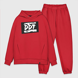 Мужской костюм оверсайз ДДТ - логотип, цвет: красный
