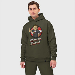 Мужской костюм оверсайз Fallout - vault girl, цвет: хаки — фото 2