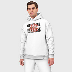 Мужской костюм оверсайз Защита выигрывает чемпионаты, цвет: белый — фото 2