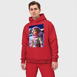 Мужской костюм оверсайз Барби - крутой космонавт, цвет: красный — фото 2