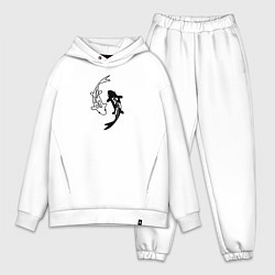 Мужской костюм оверсайз Японские карпы Инь и Янь