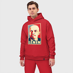 Мужской костюм оверсайз Владимир Ильич Ленин, цвет: красный — фото 2