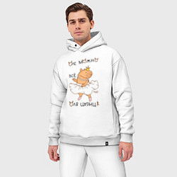 Мужской костюм оверсайз Капибара балерина: Оля царица, цвет: белый — фото 2