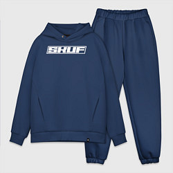 Мужской костюм оверсайз Скуф белым