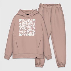 Мужской костюм оверсайз Qr код на песню Never Gonna Give You Up