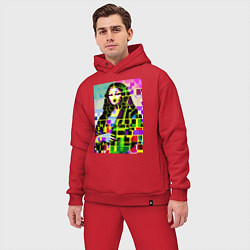 Мужской костюм оверсайз Mona Lisa - mosaic pop art, цвет: красный — фото 2