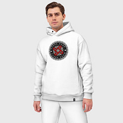 Мужской костюм оверсайз Славянский оберег колядник, цвет: белый — фото 2