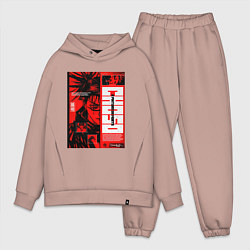 Мужской костюм оверсайз Взгляд Чосо - Магическая битва, цвет: пыльно-розовый