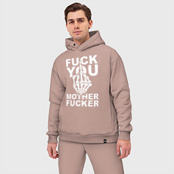 Мужской костюм оверсайз Пошел ты ублюдок, цвет: пыльно-розовый — фото 2