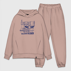 Мужской костюм оверсайз Они демон маска