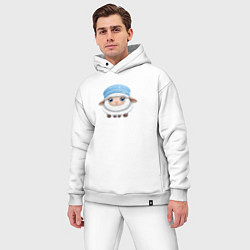 Мужской костюм оверсайз Маленькая овечка, цвет: белый — фото 2