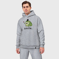 Мужской костюм оверсайз Лягушка - smile, цвет: меланж — фото 2