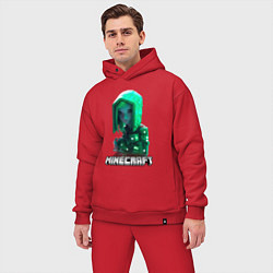 Мужской костюм оверсайз Minecraft зеленая девушка, цвет: красный — фото 2