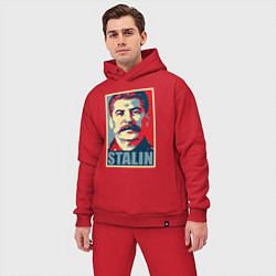 Мужской костюм оверсайз Face Stalin, цвет: красный — фото 2
