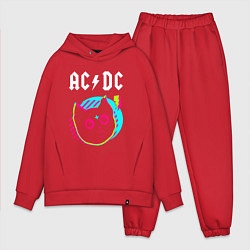 Мужской костюм оверсайз AC DC rock star cat, цвет: красный