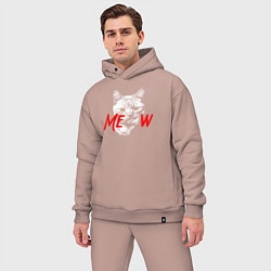 Мужской костюм оверсайз Meow kitty, цвет: пыльно-розовый — фото 2