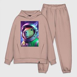 Мужской костюм оверсайз Портрет бравого космонавта - капибара