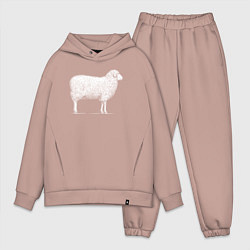 Мужской костюм оверсайз Белая овечка